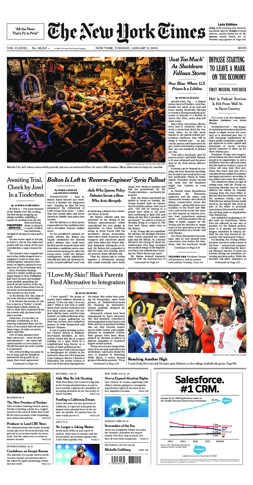 Prima-pagina-New-York-Times-del-2019-01-08