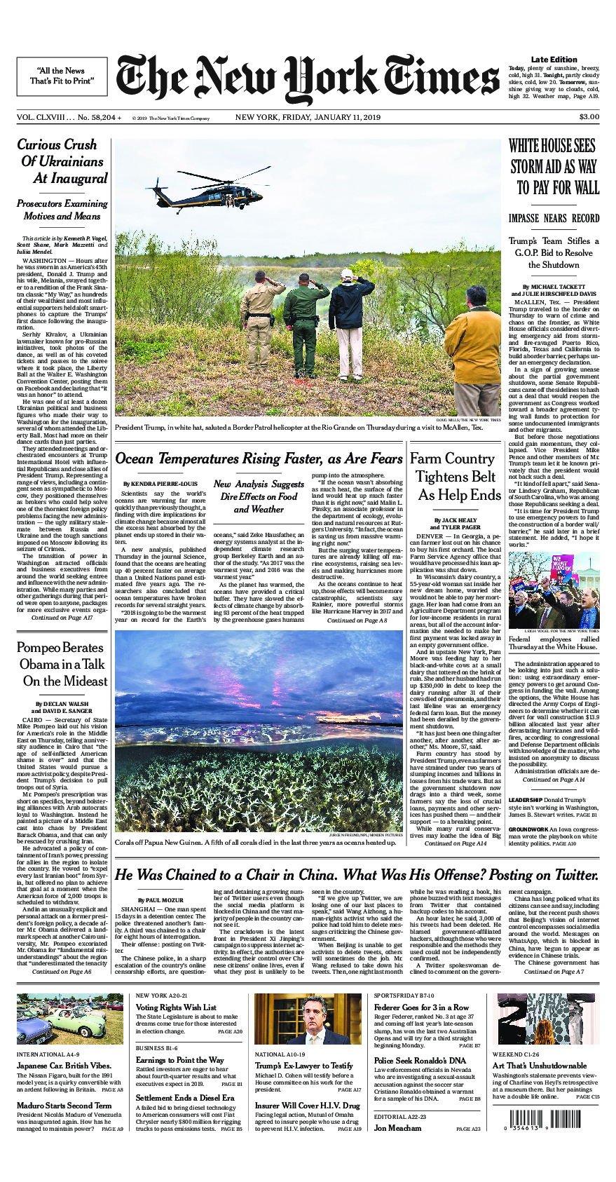 Prima-pagina-New-York-Times-del-2019-01-11