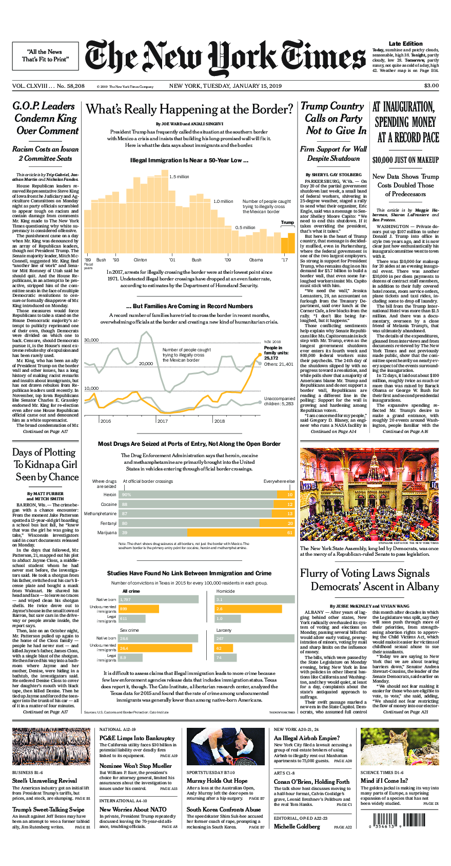 Prima-pagina-New-York-Times-del-2019-01-15