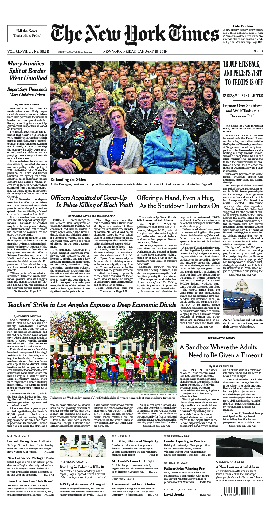 Prima-pagina-New-York-Times-del-2019-01-18