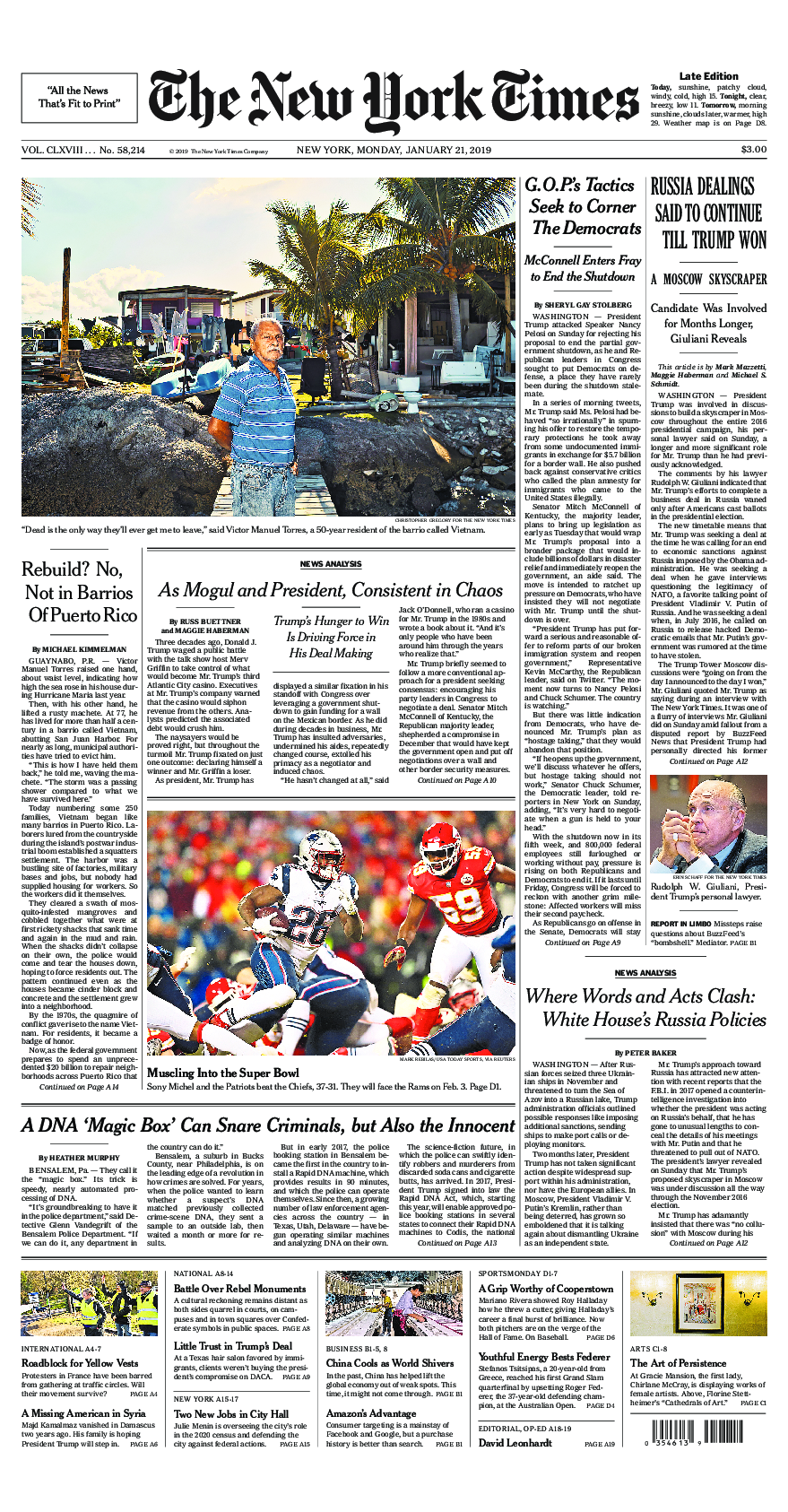 Prima-pagina-New-York-Times-del-2019-01-21