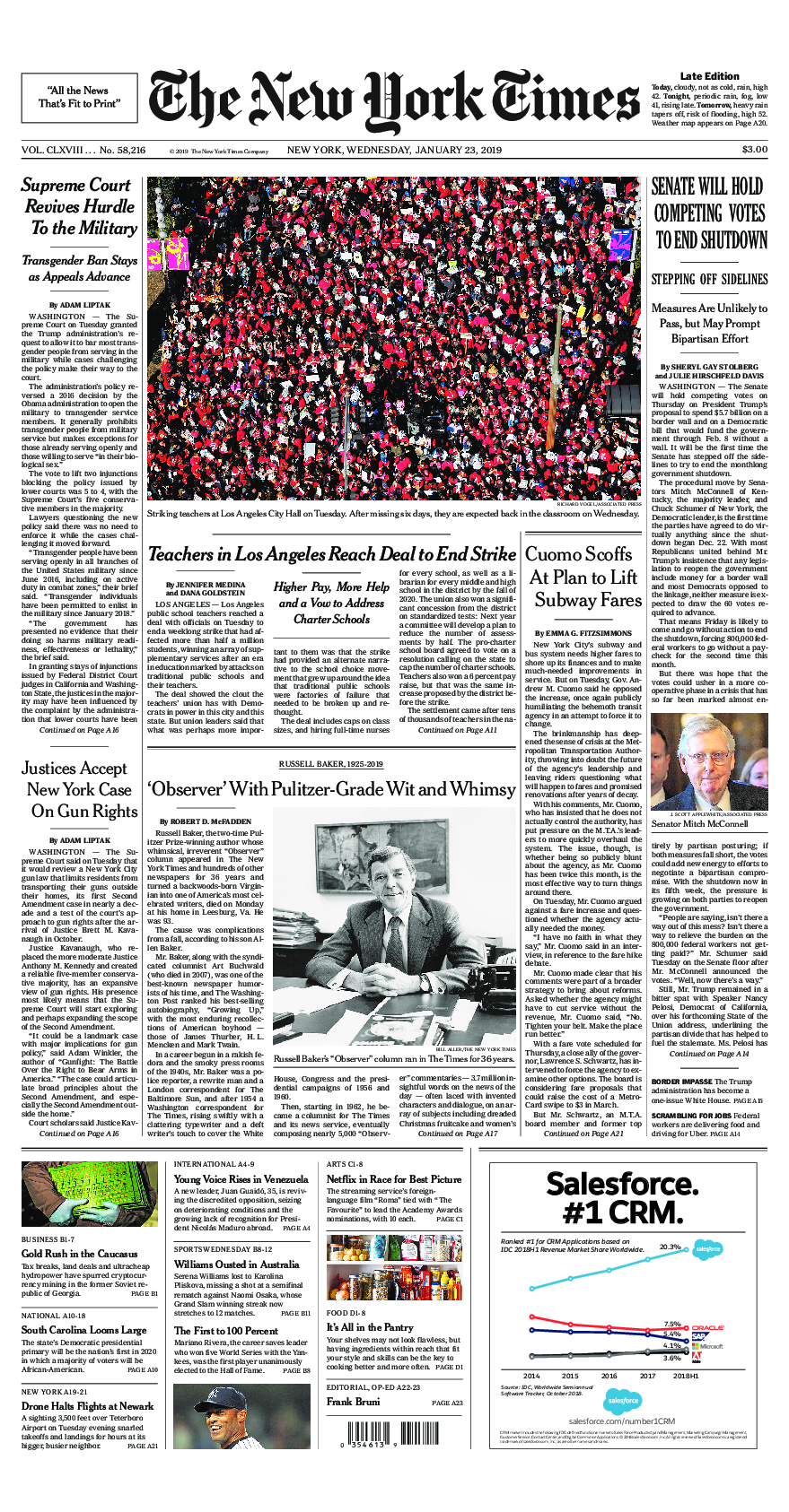 Prima-pagina-New-York-Times-del-2019-01-23