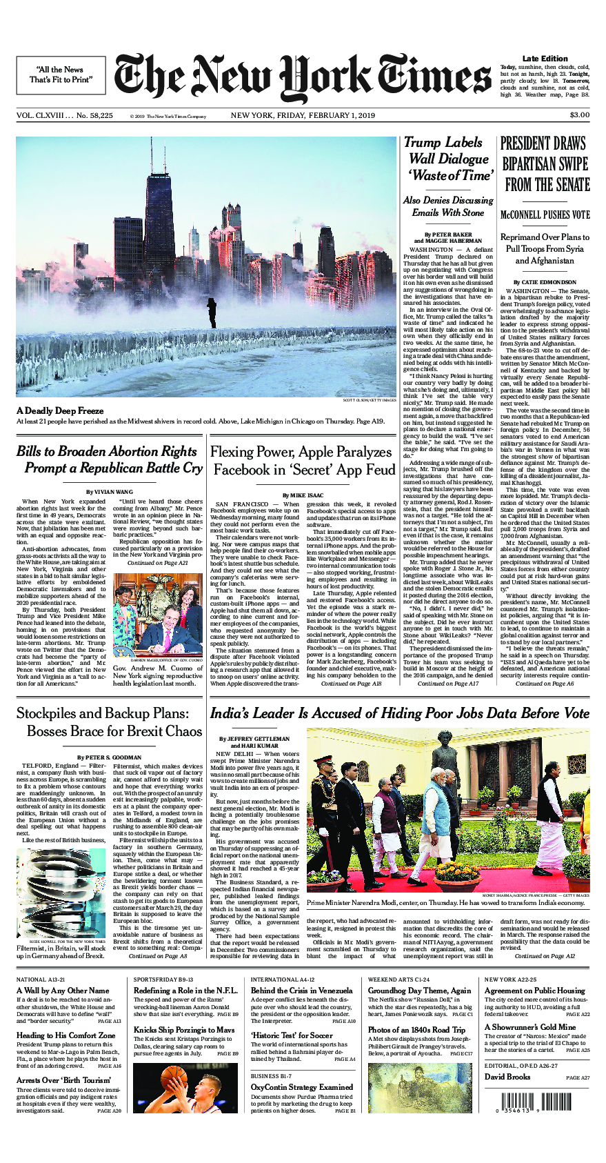 Prima-pagina-New-York-Times-del-2019-02-01