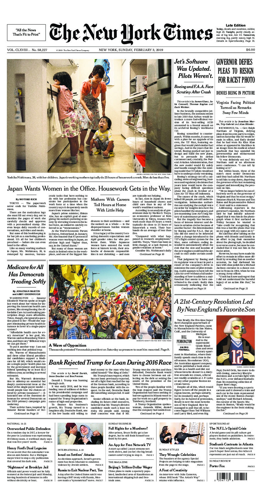 Prima-pagina-New-York-Times-del-2019-02-03