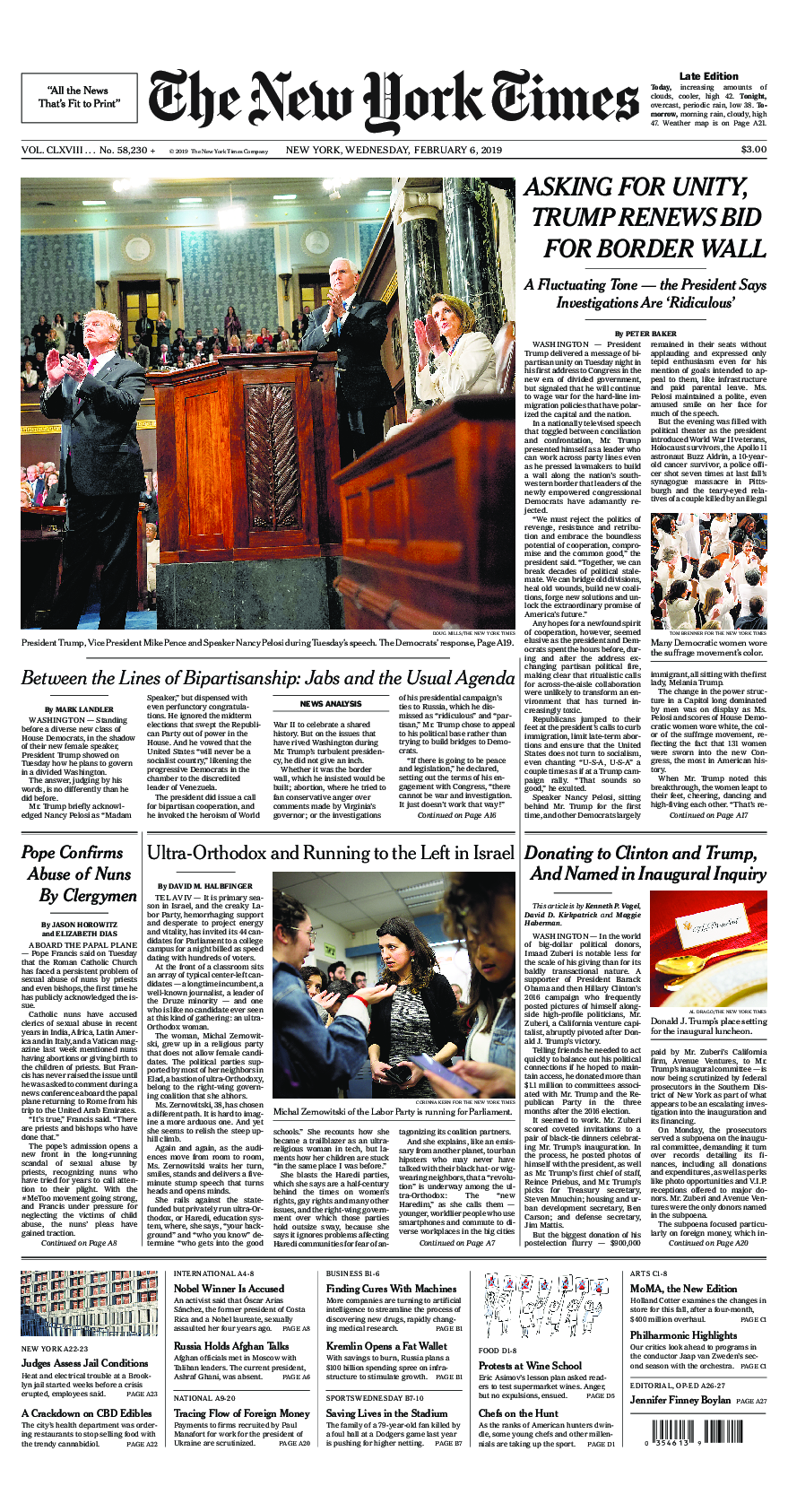 Prima-pagina-New-York-Times-del-2019-02-06