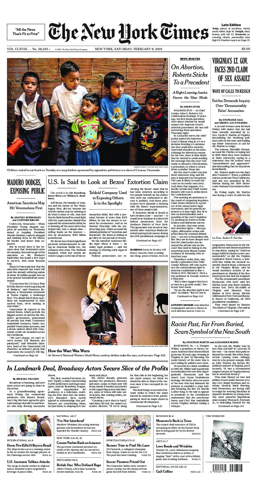 Prima-pagina-New-York-Times-del-2019-02-09