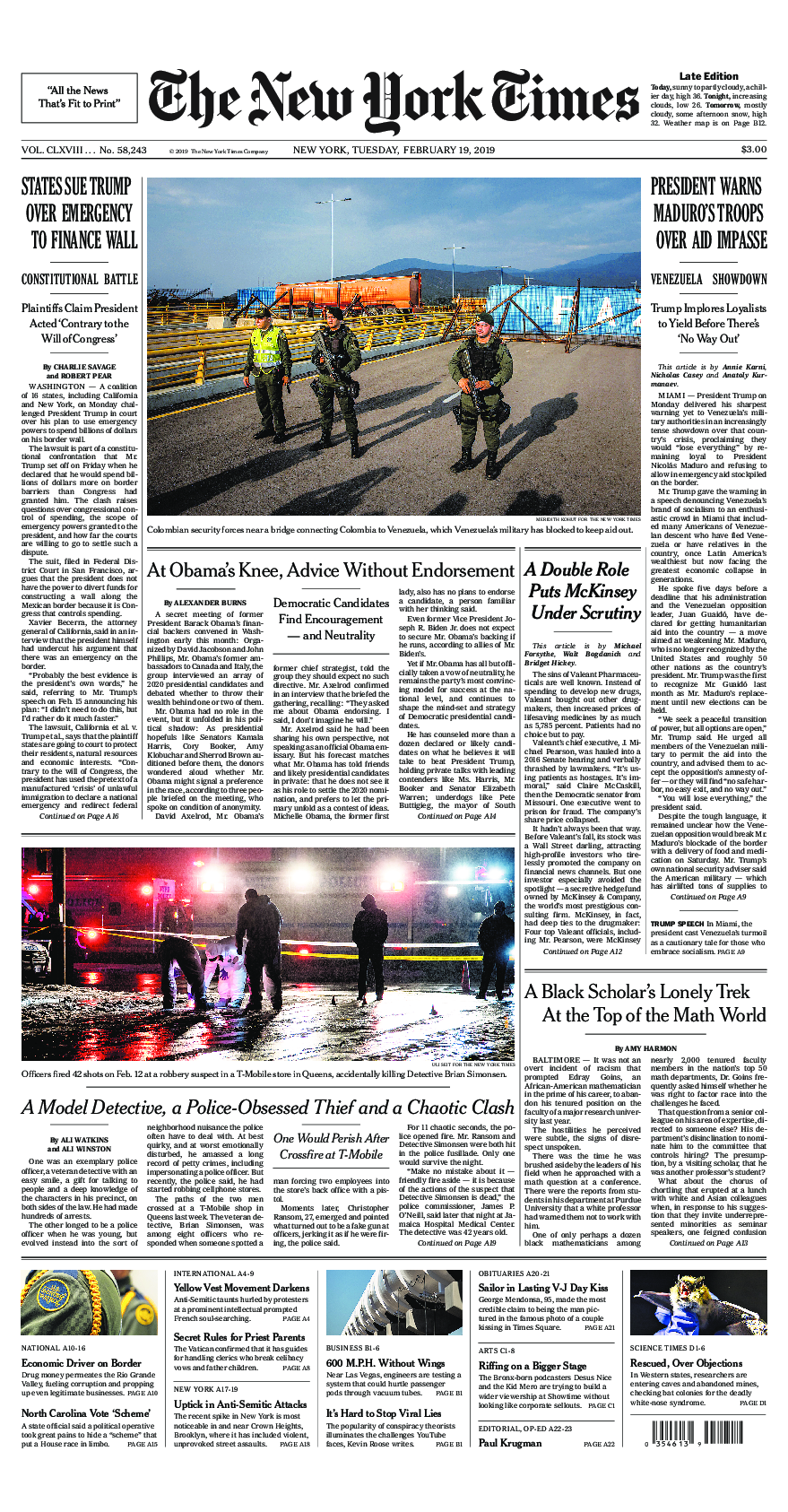 Prima-pagina-New-York-Times-del-2019-02-19