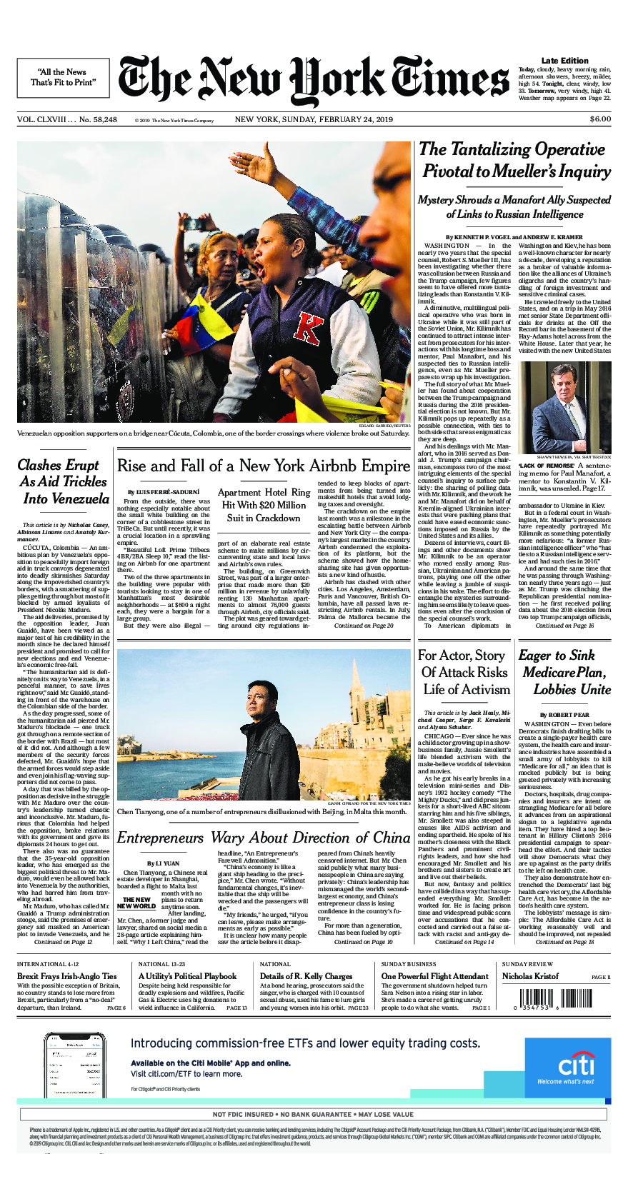 Prima-pagina-New-York-Times-del-2019-02-24