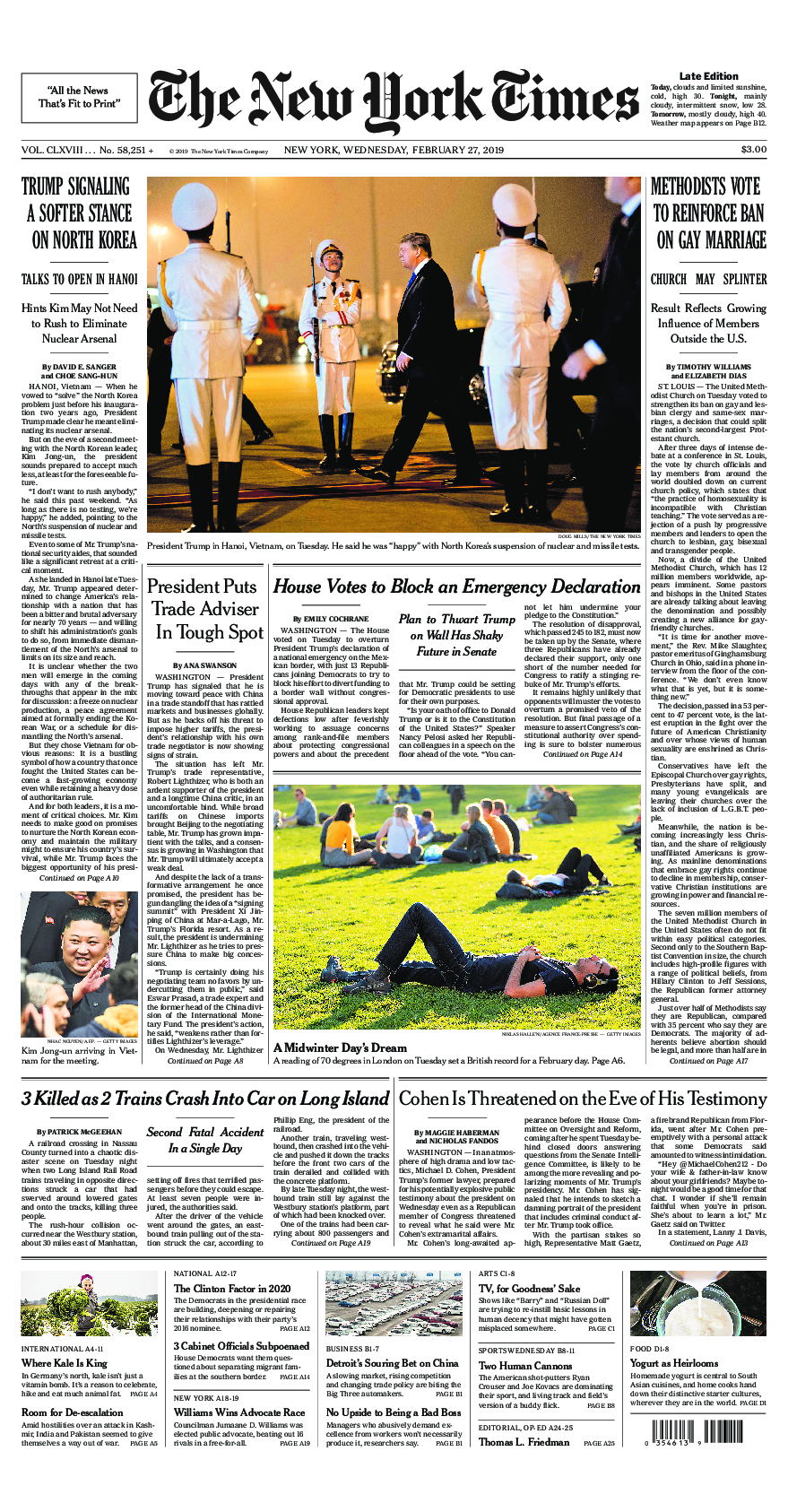 Prima-pagina-New-York-Times-del-2019-02-27