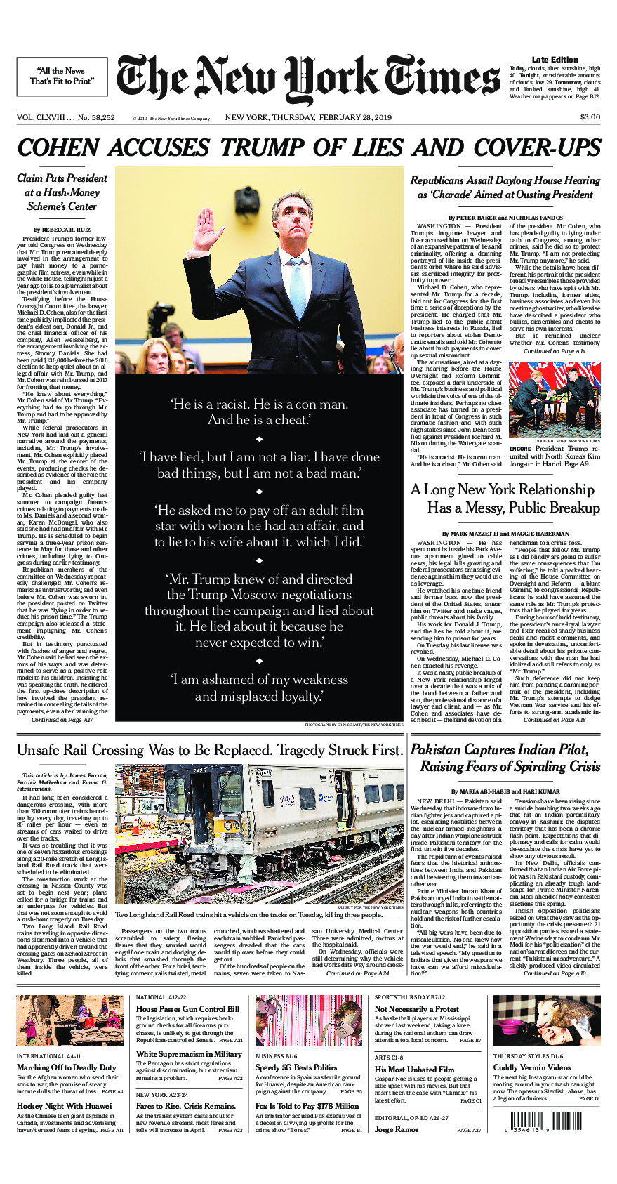 Prima-pagina-New-York-Times-del-2019-02-28