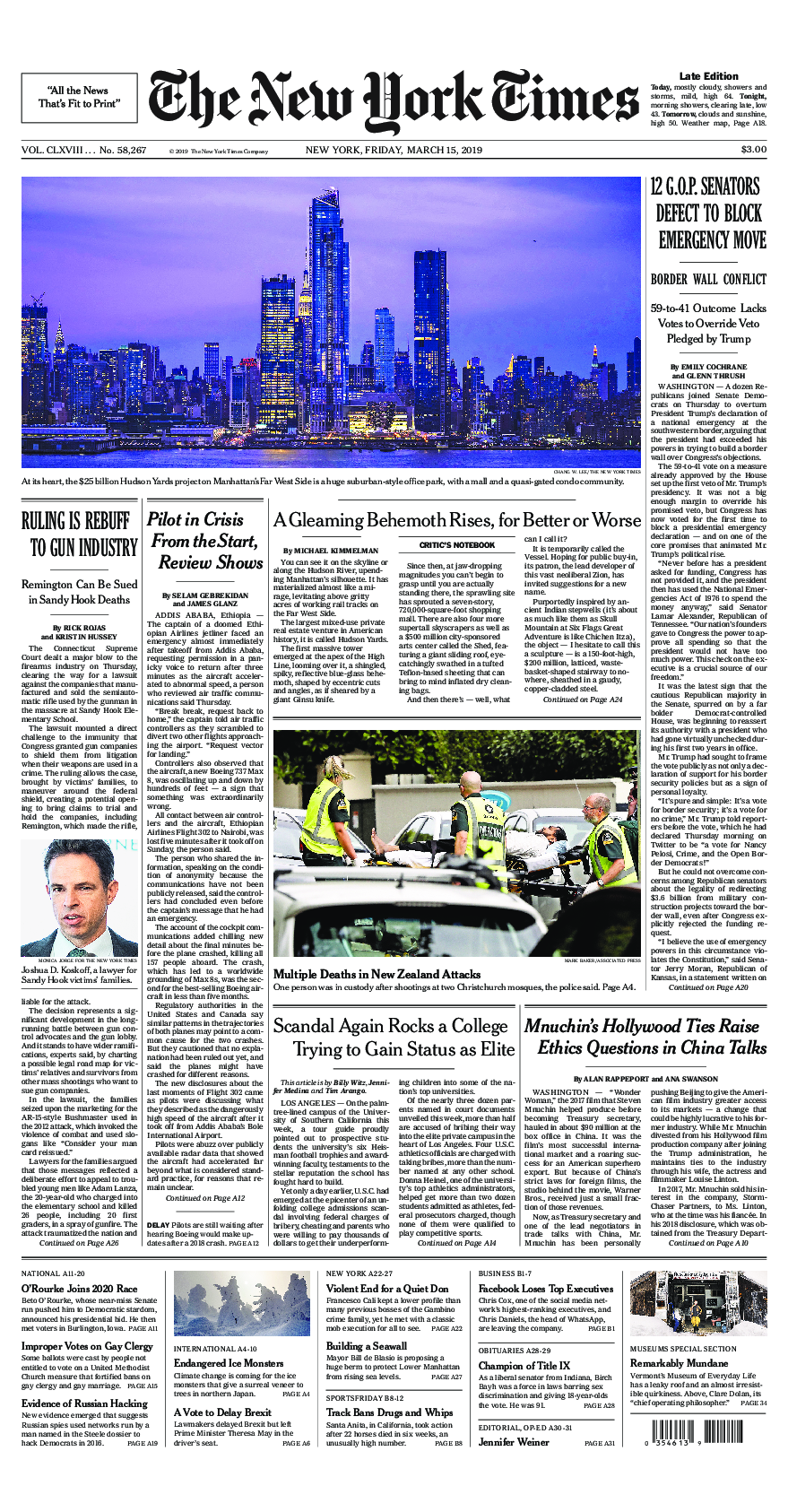 Prima-pagina-New-York-Times-del-2019-03-15