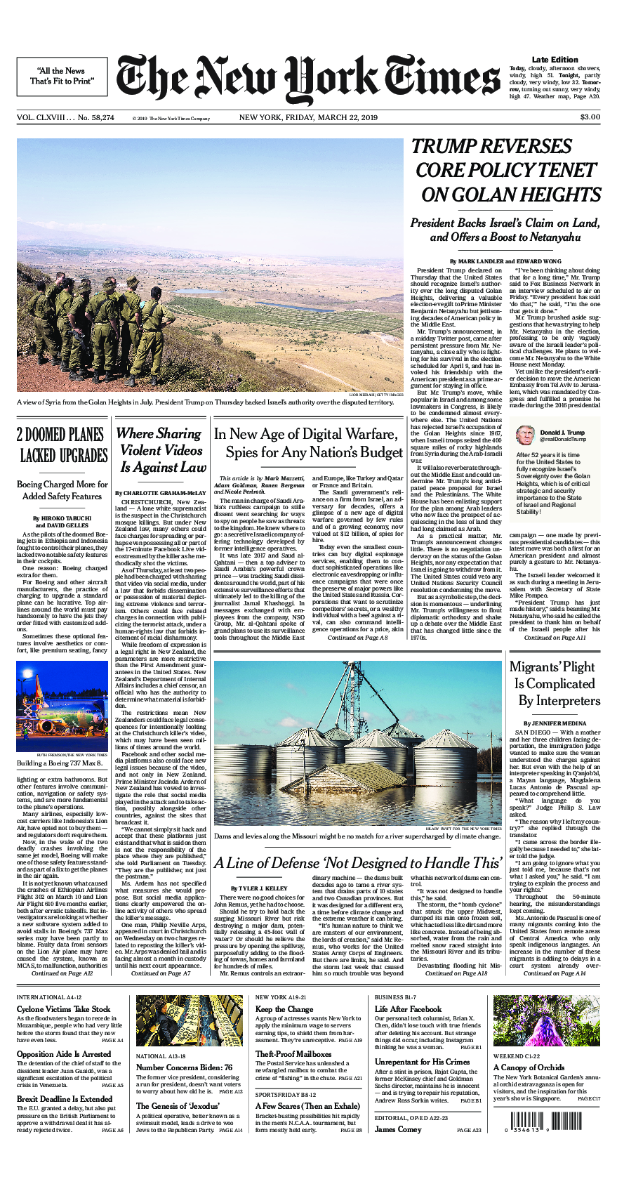 Prima-pagina-New-York-Times-del-2019-03-22