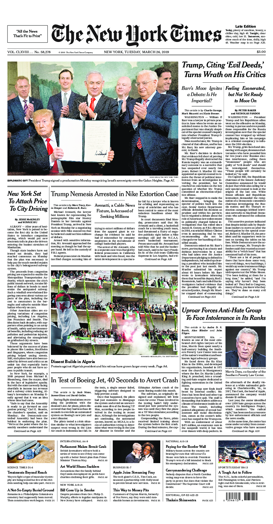 Prima-pagina-New-York-Times-del-2019-03-26