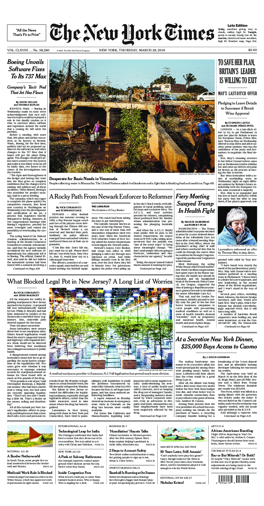 Prima-pagina-New-York-Times-del-2019-03-28