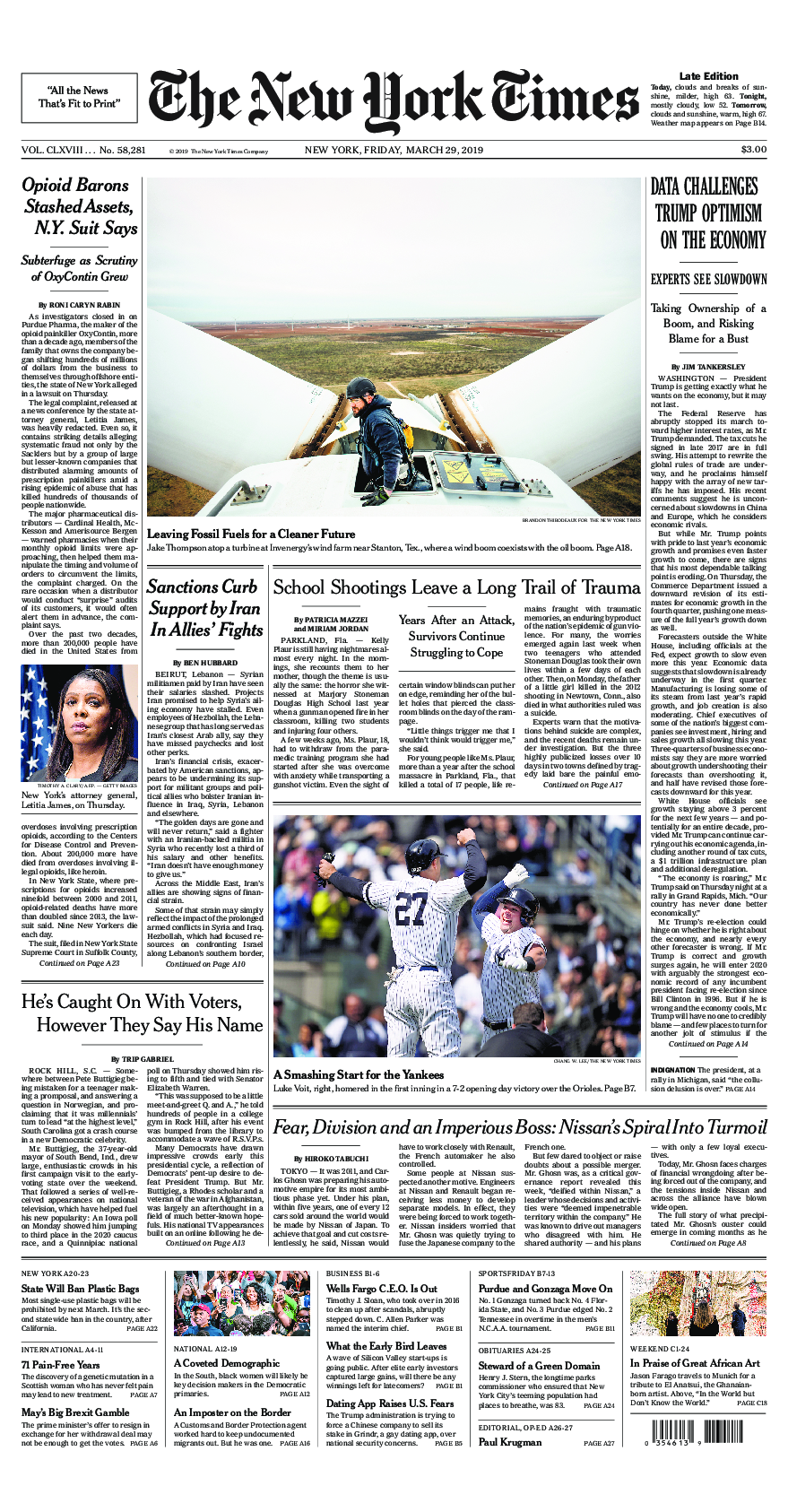 Prima-pagina-New-York-Times-del-2019-03-29