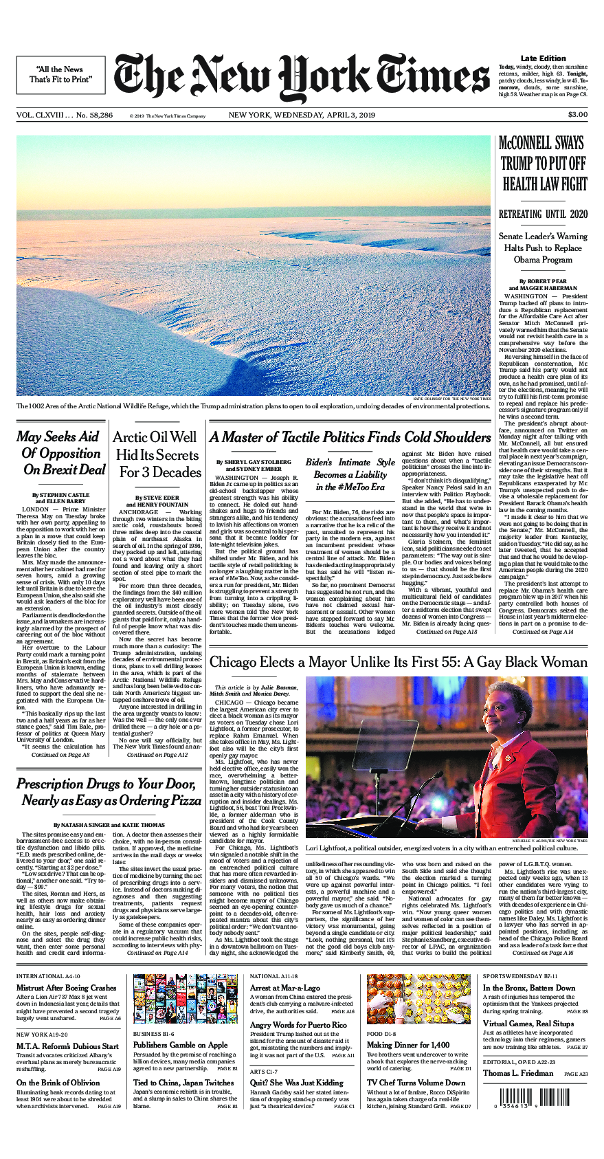 Prima-pagina-New-York-Times-del-2019-04-03