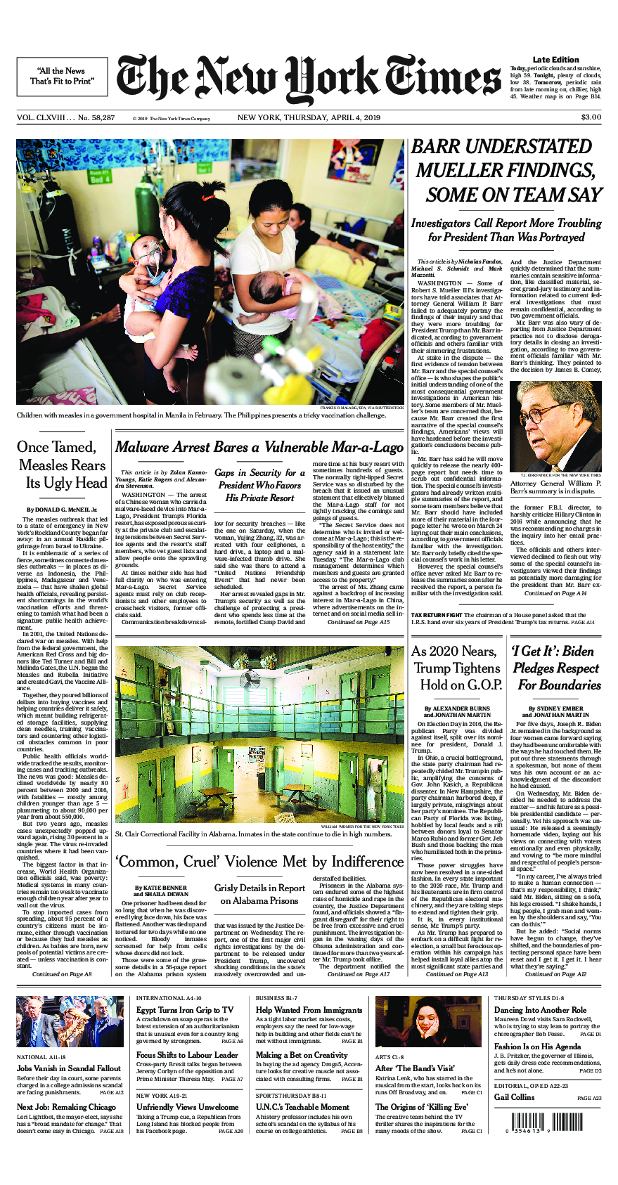 Prima-pagina-New-York-Times-del-2019-04-04