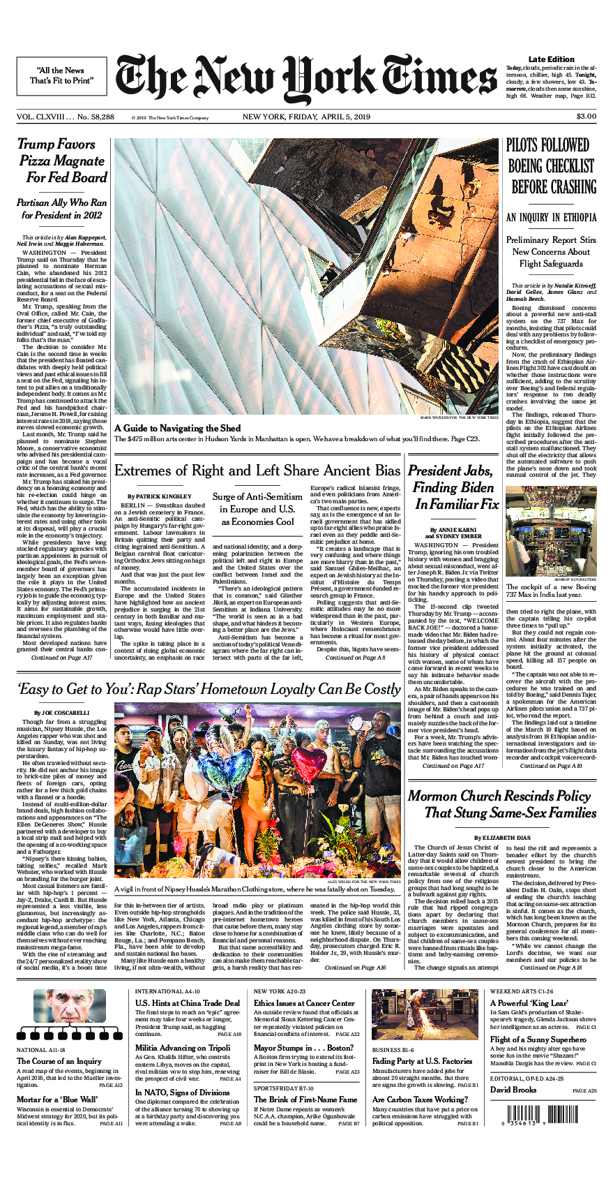 Prima-pagina-New-York-Times-del-2019-04-05