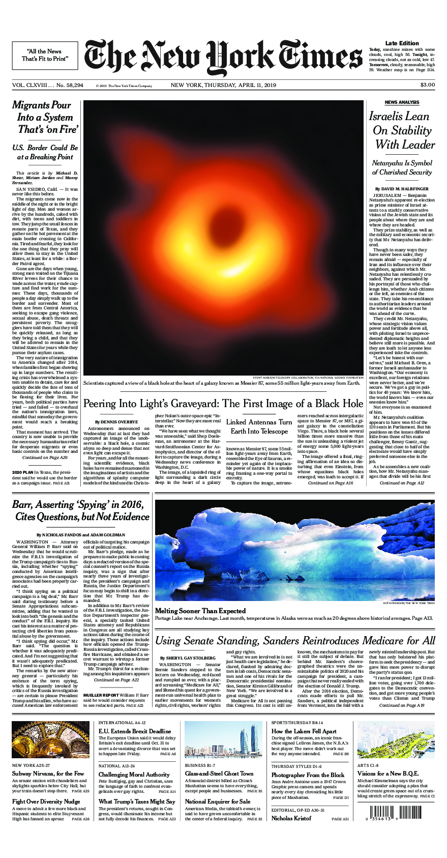 Prima-pagina-New-York-Times-del-2019-04-11