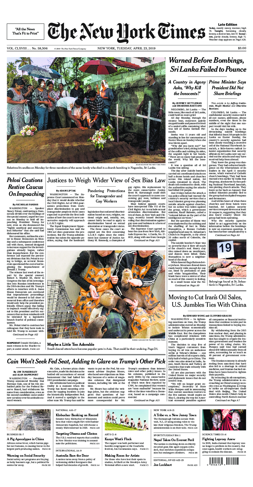 Prima-pagina-New-York-Times-del-2019-04-23