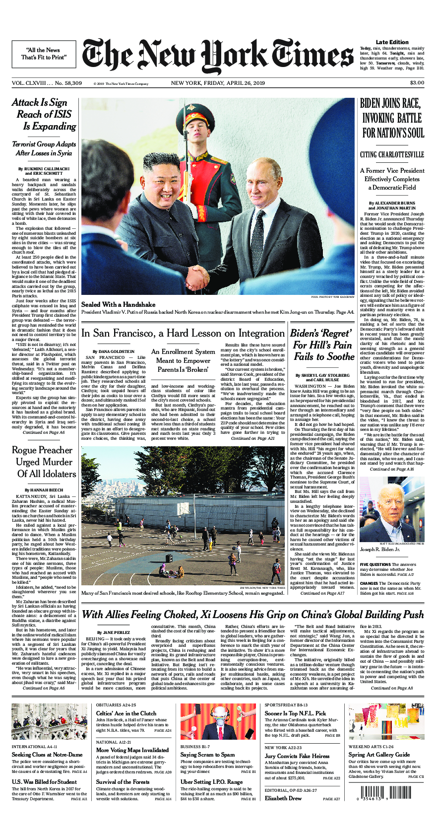 Prima-pagina-New-York-Times-del-2019-04-26