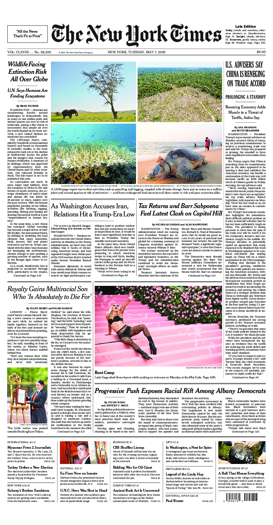 Prima-pagina-New-York-Times-del-2019-05-07