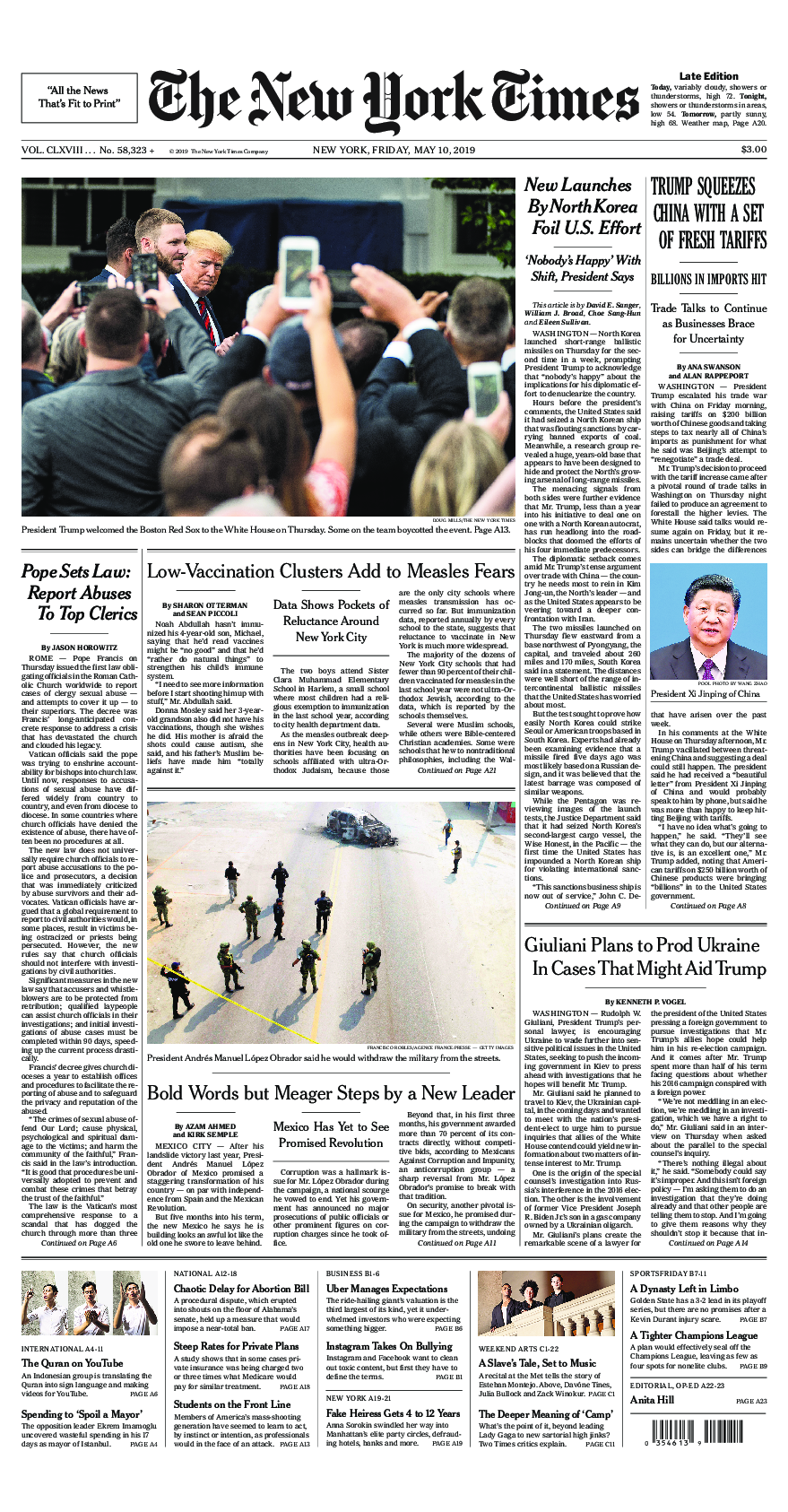 Prima-pagina-New-York-Times-del-2019-05-10