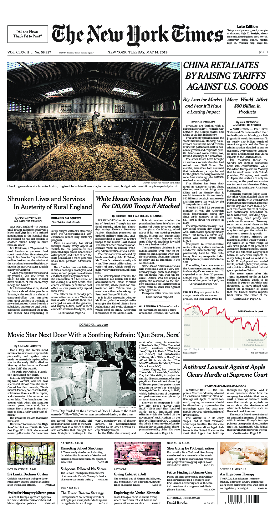 Prima-pagina-New-York-Times-del-2019-05-14