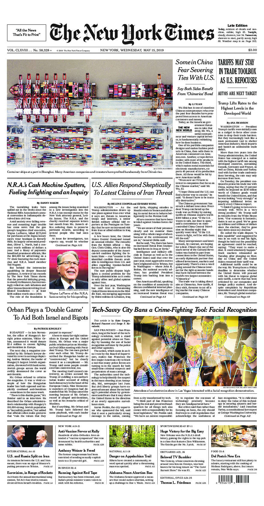 Prima-pagina-New-York-Times-del-2019-05-15