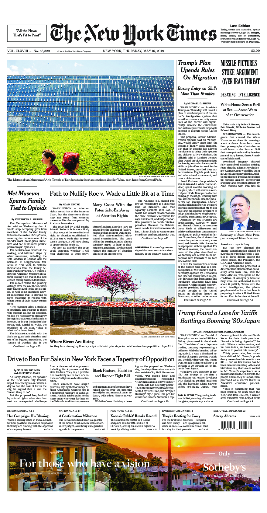 Prima-pagina-New-York-Times-del-2019-05-16