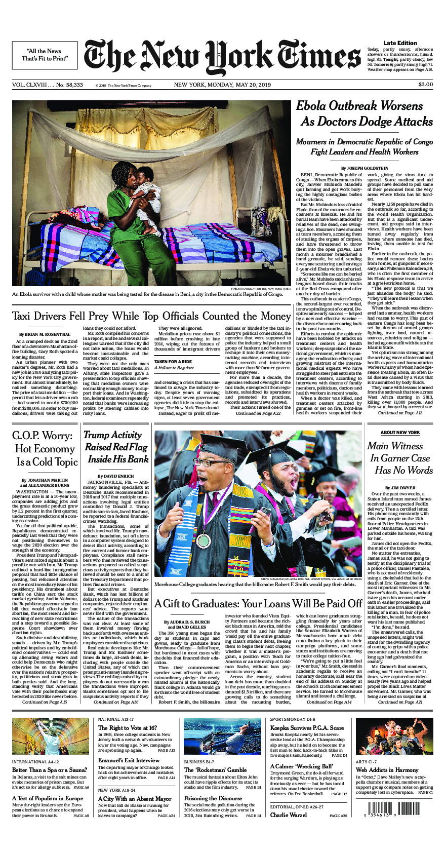 Prima-pagina-New-York-Times-del-2019-05-20