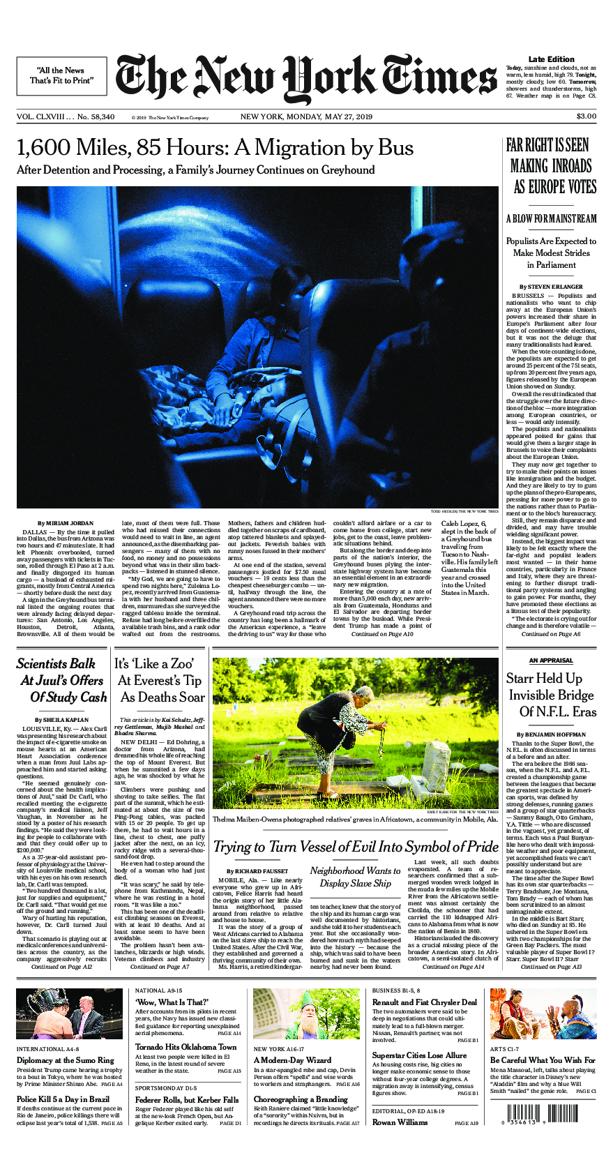 Prima-pagina-New-York-Times-del-2019-05-27