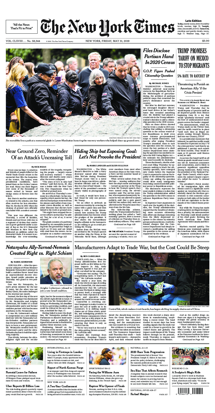 Prima-pagina-New-York-Times-del-2019-05-31