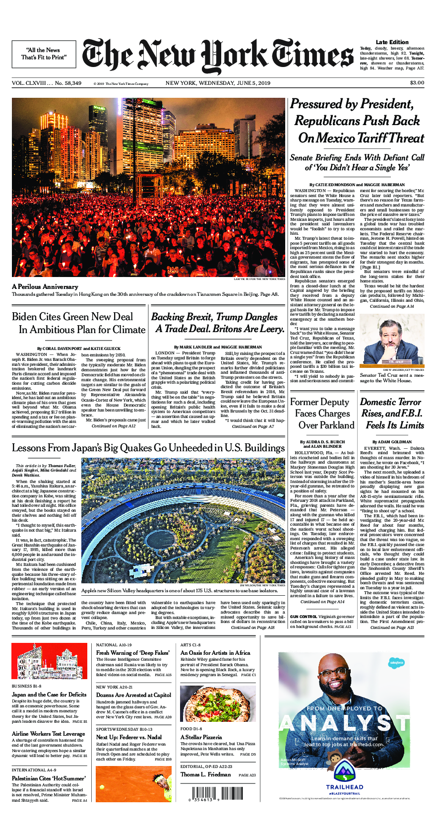 Prima-pagina-New-York-Times-del-2019-06-05