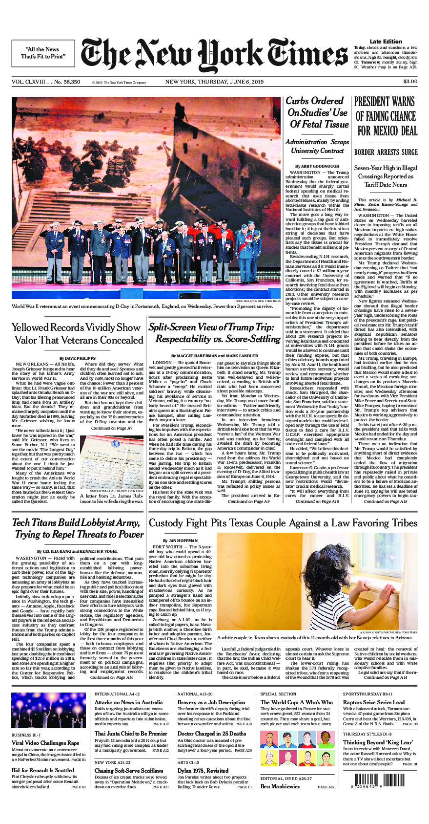 Prima-pagina-New-York-Times-del-2019-06-06