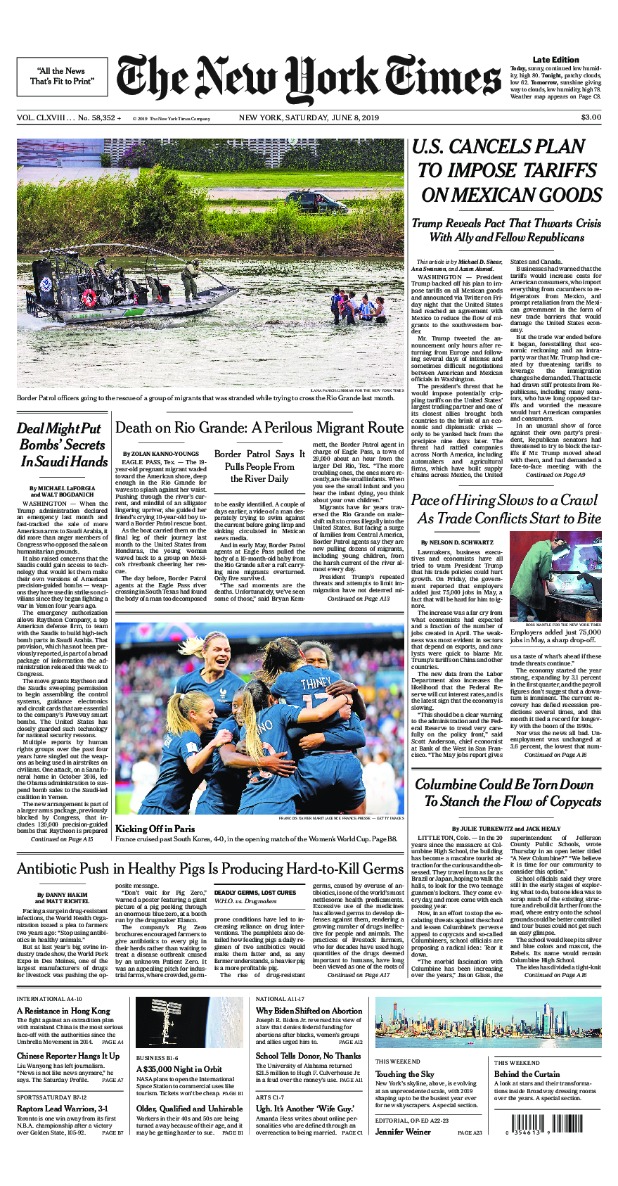 Prima-pagina-New-York-Times-del-2019-06-08