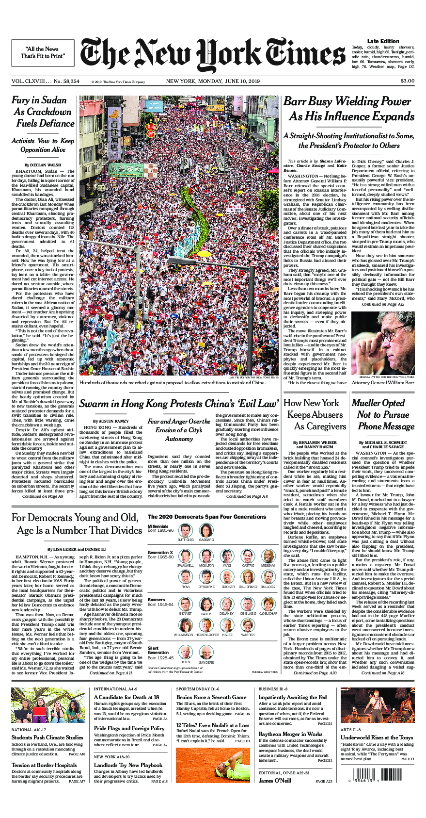 Prima-pagina-New-York-Times-del-2019-06-10