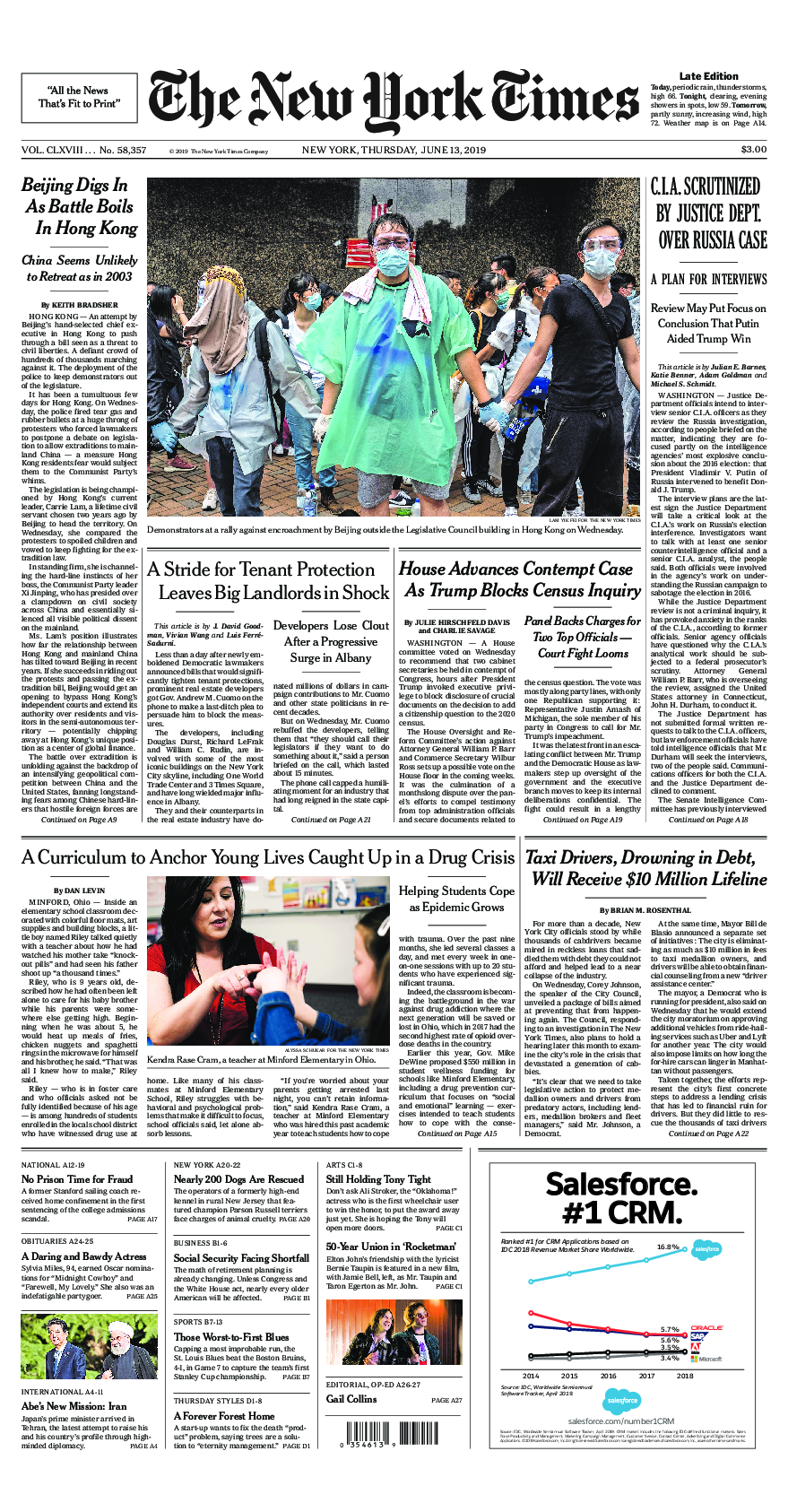 Prima-pagina-New-York-Times-del-2019-06-13