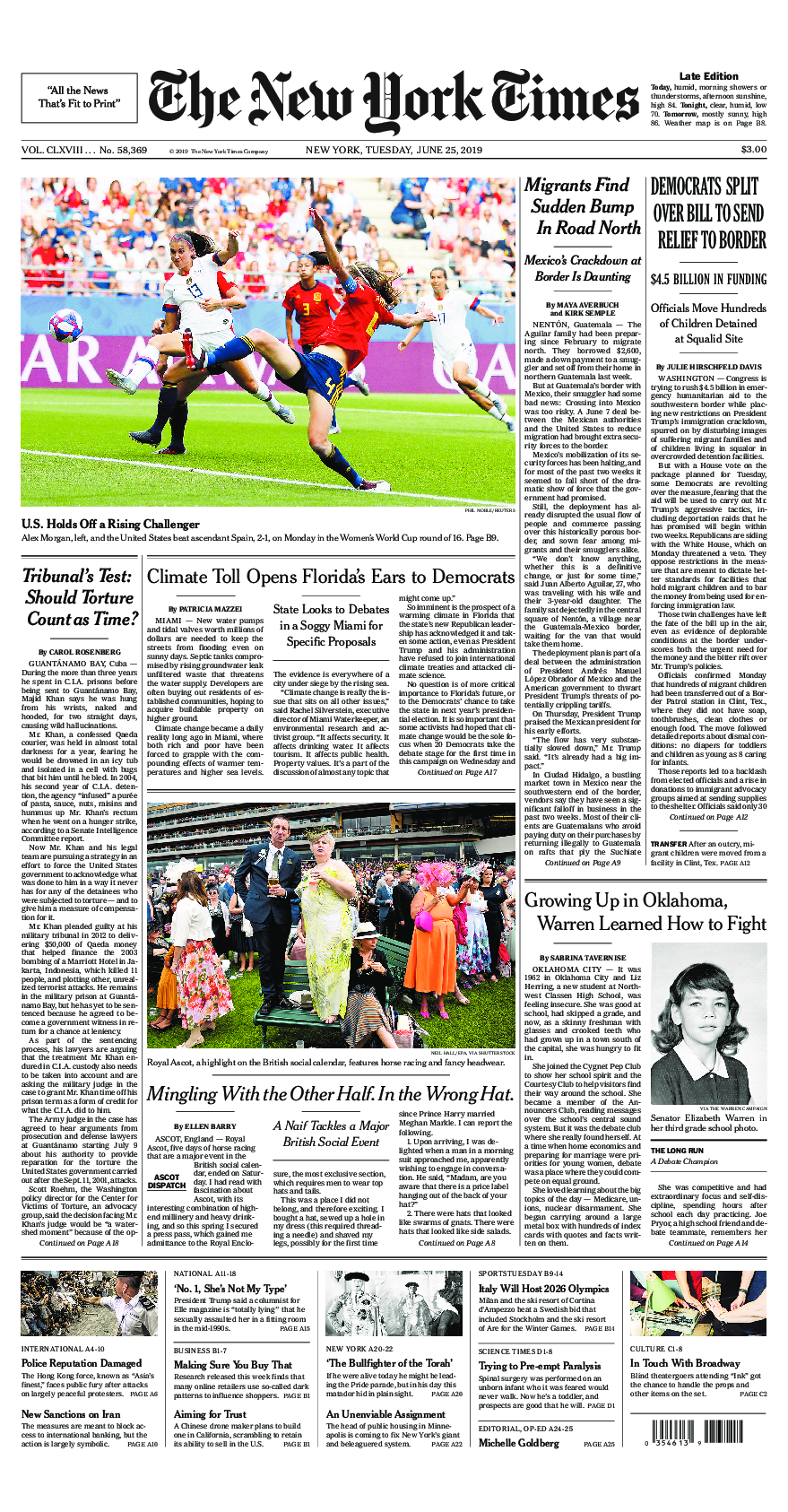 Prima-pagina-New-York-Times-del-2019-06-25