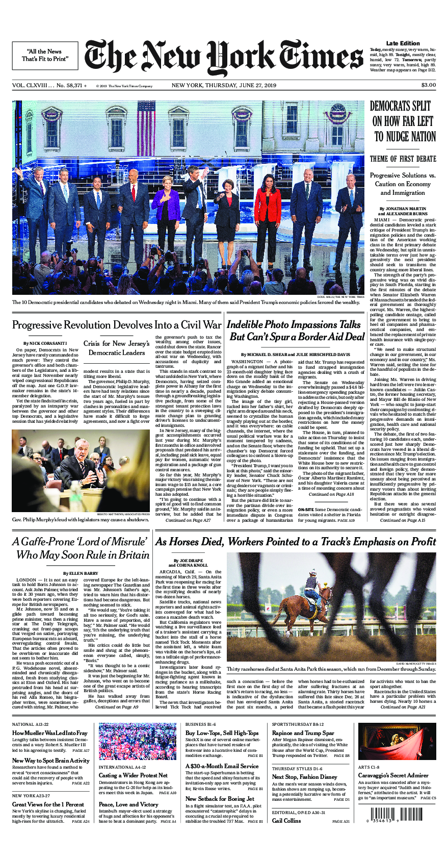 Prima-pagina-New-York-Times-del-2019-06-27