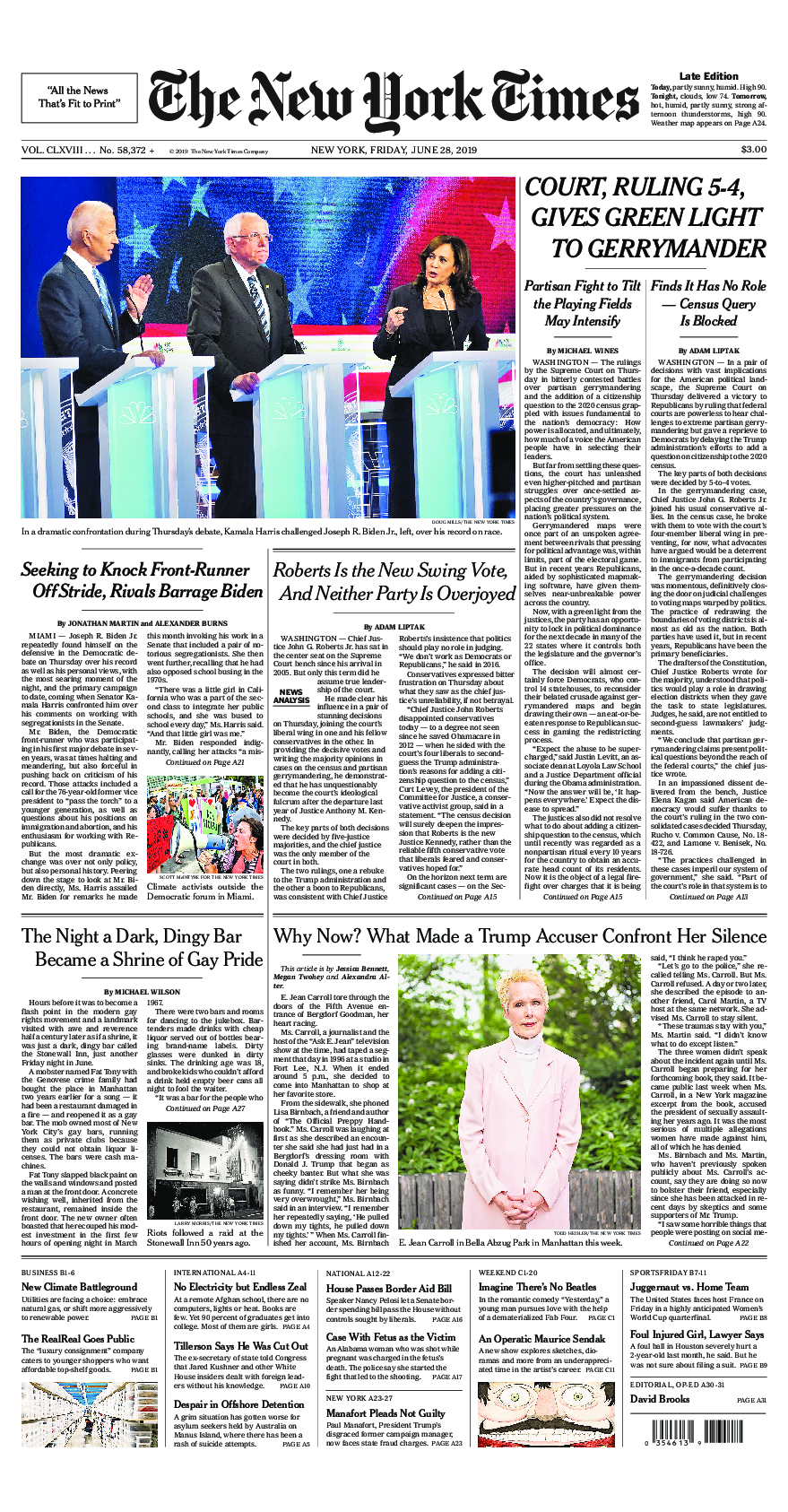 Prima-pagina-New-York-Times-del-2019-06-28