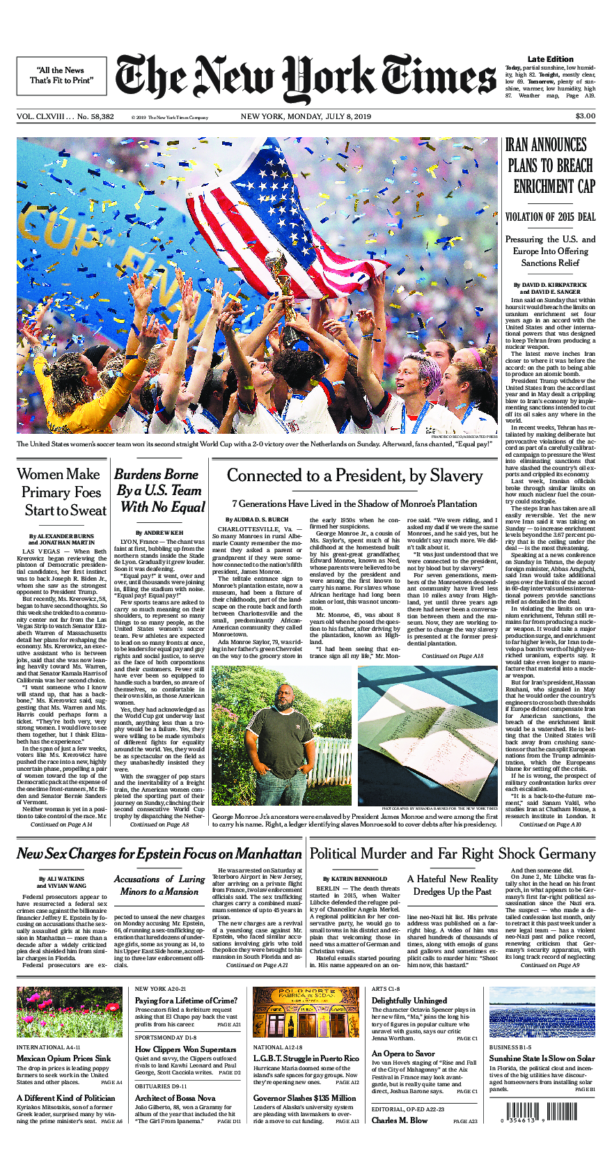 Prima-pagina-New-York-Times-del-2019-07-08