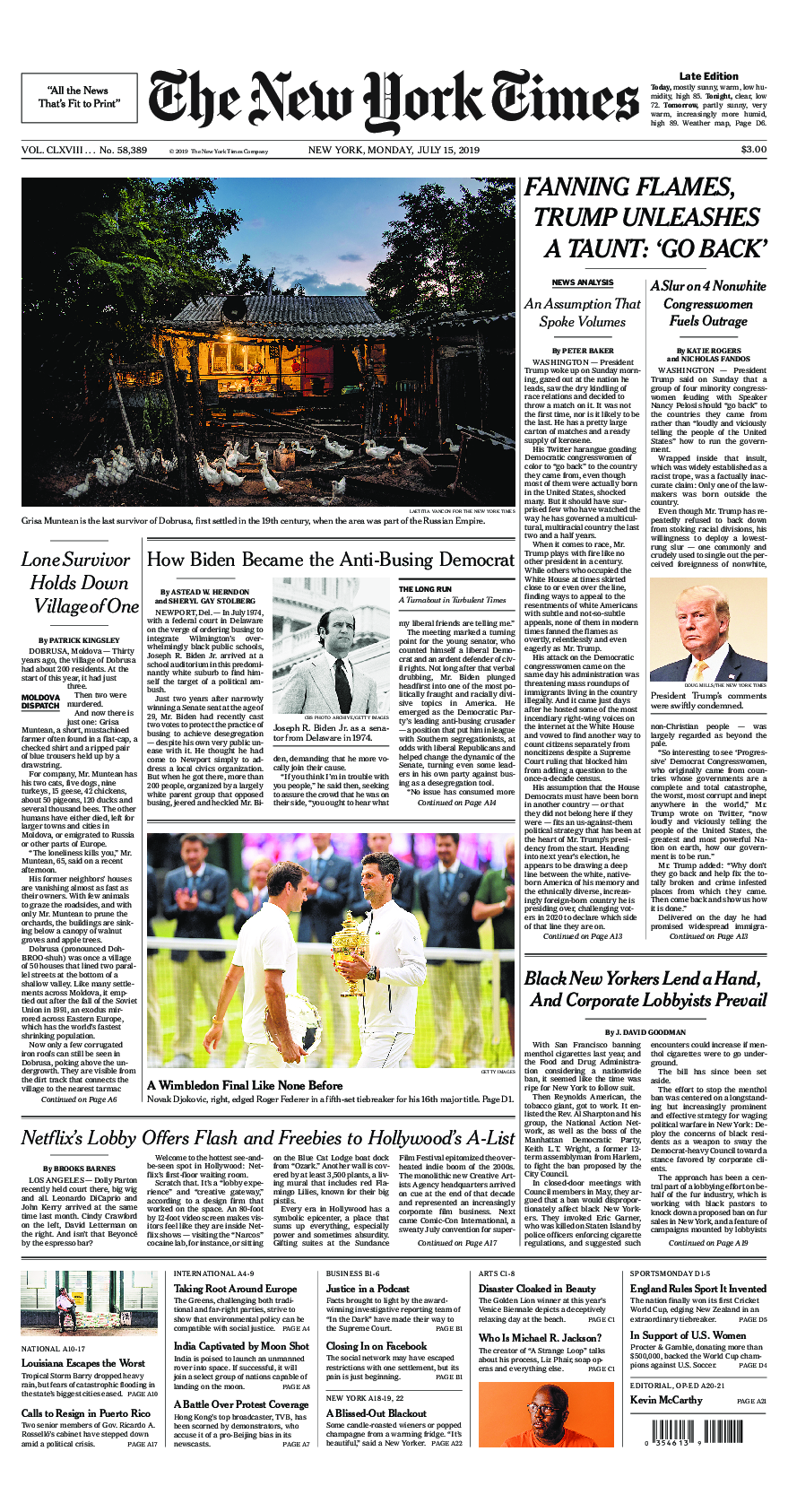 Prima-pagina-New-York-Times-del-2019-07-15