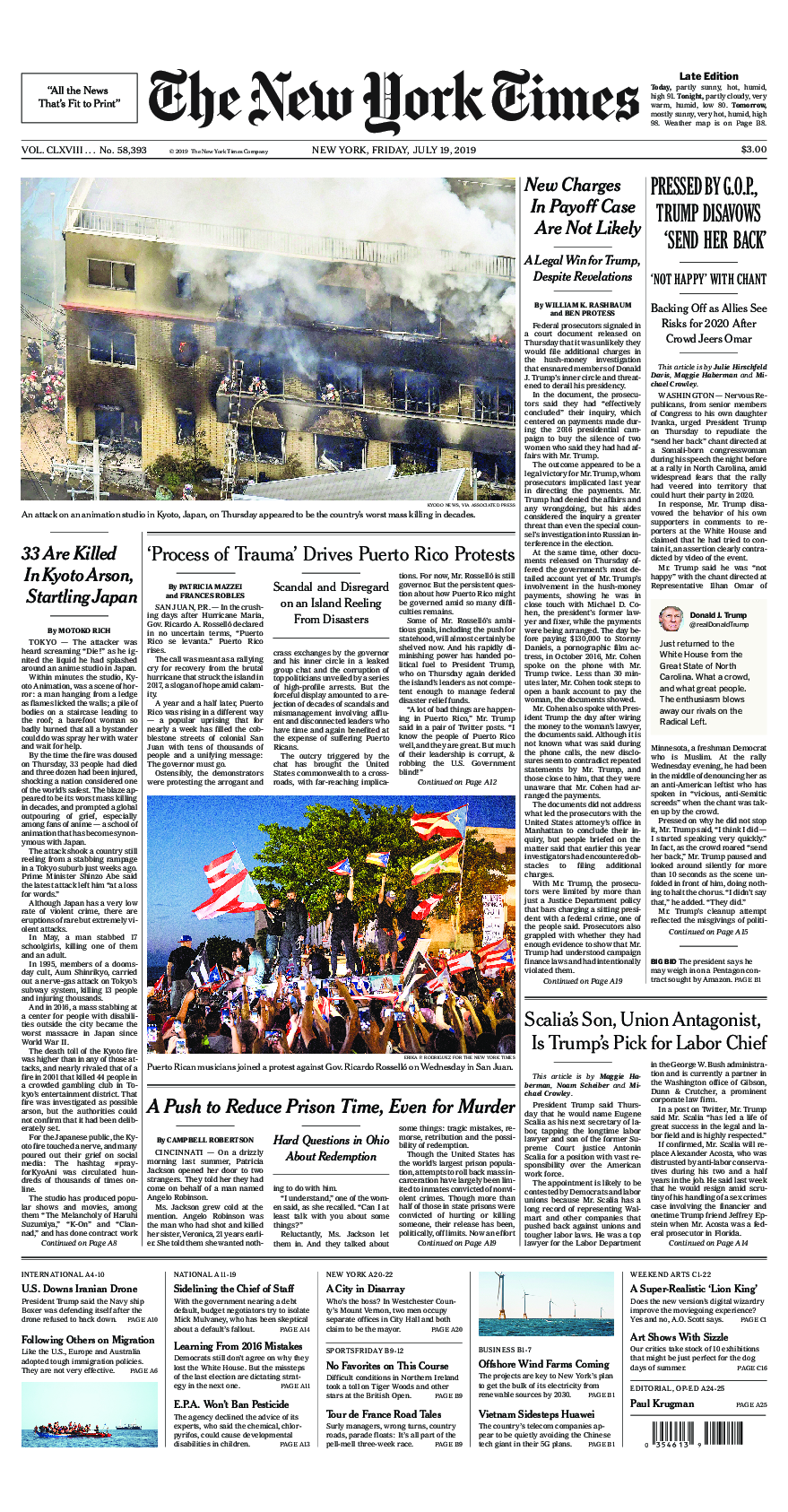 Prima-pagina-New-York-Times-del-2019-07-19