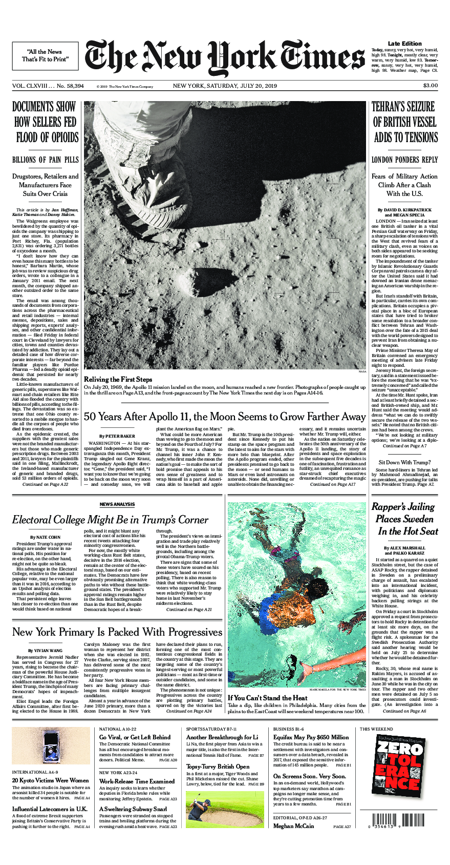 Prima-pagina-New-York-Times-del-2019-07-20