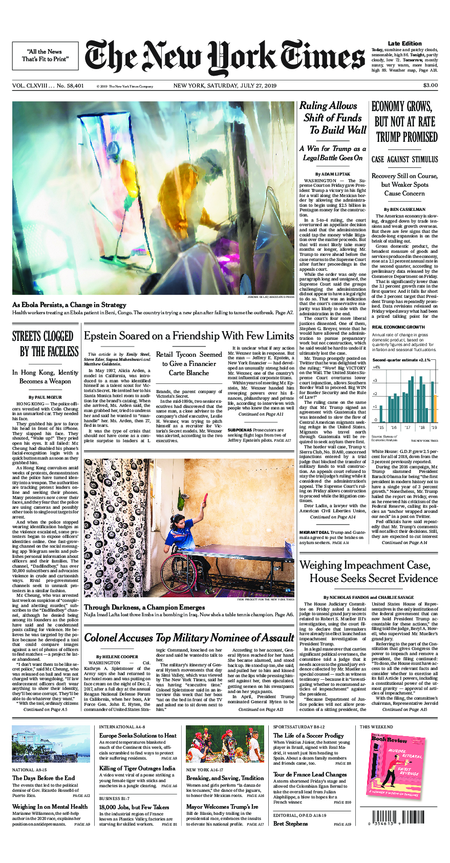 Prima-pagina-New-York-Times-del-2019-07-27