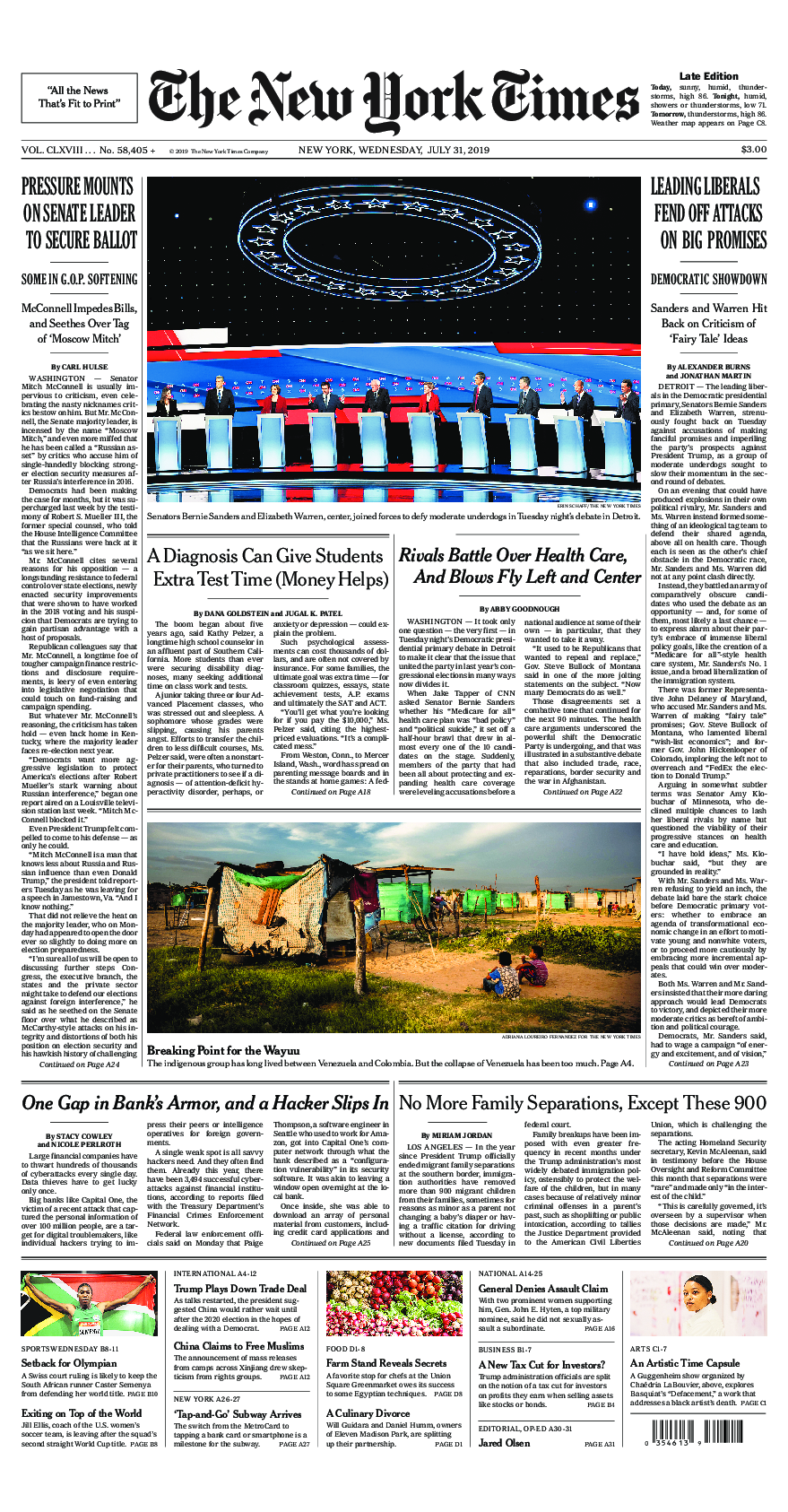 Prima-pagina-New-York-Times-del-2019-07-31