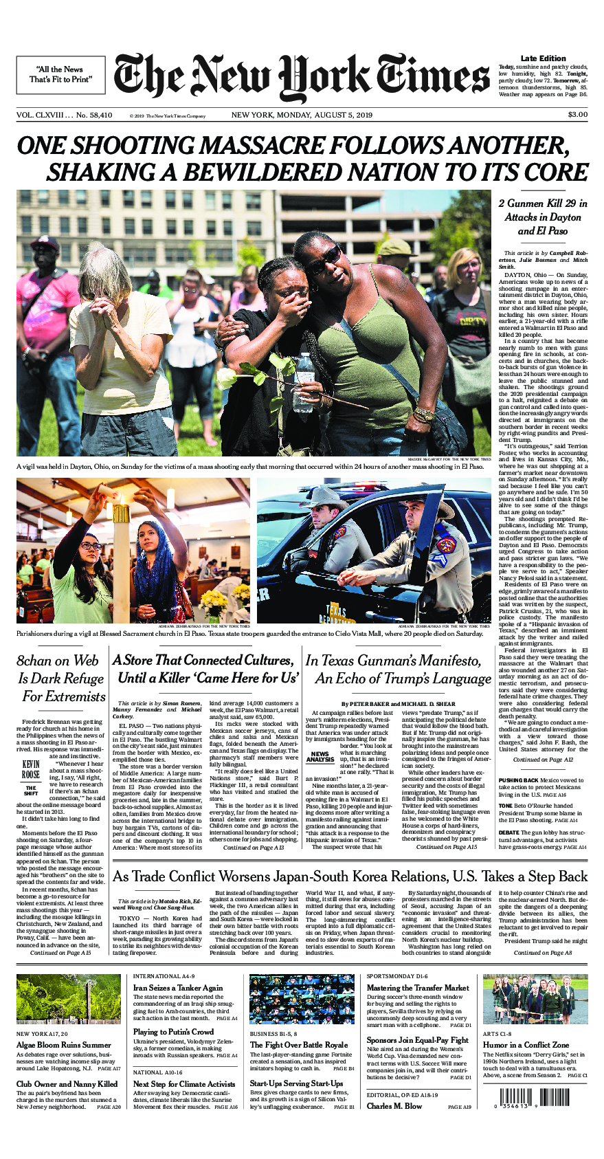 Prima-pagina-New-York-Times-del-2019-08-05