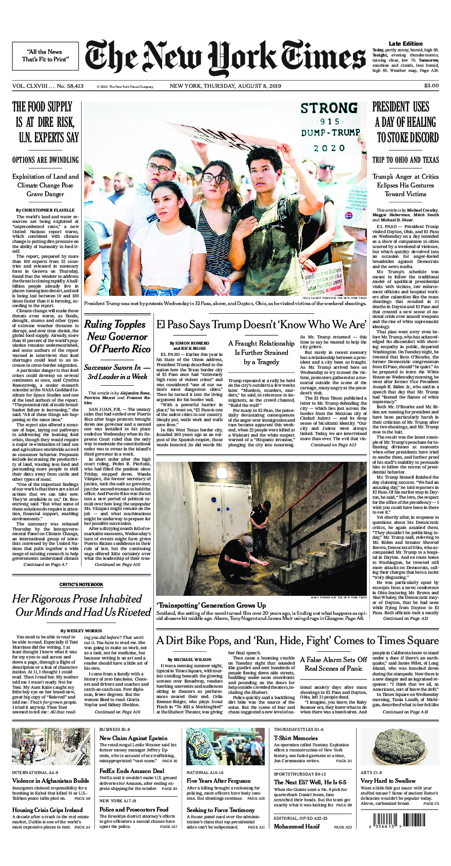 Prima-pagina-New-York-Times-del-2019-08-08