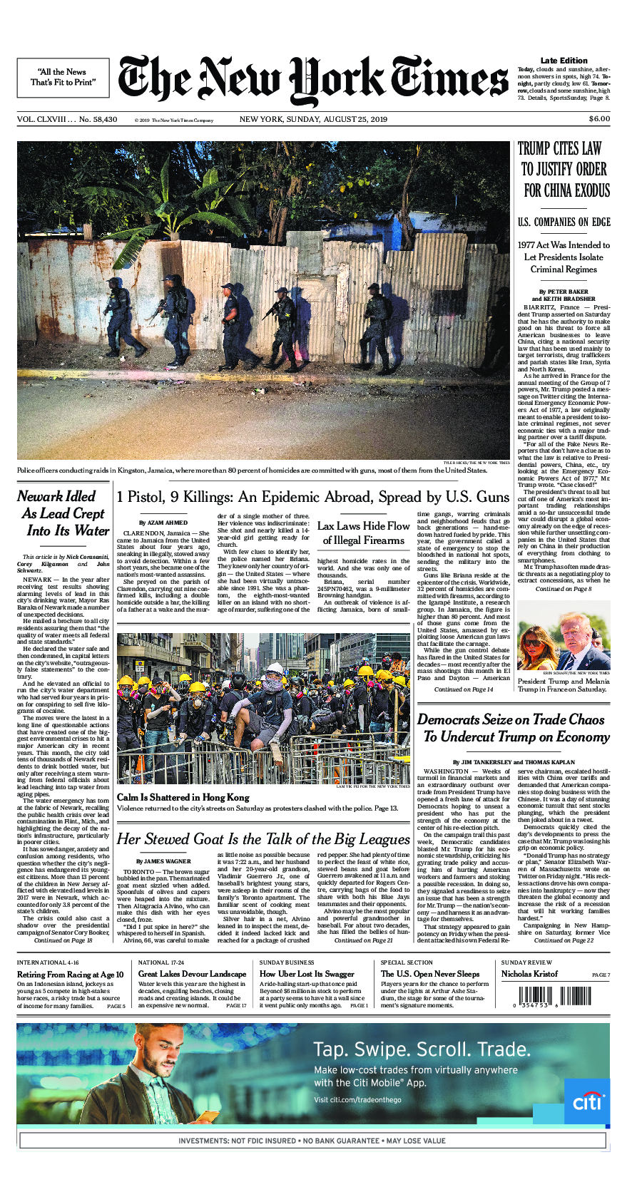 Prima-pagina-New-York-Times-del-2019-08-25